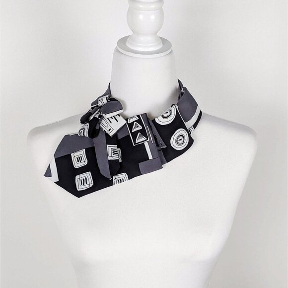 Ogsplosh Black White And Grey Women's Ascot Scarf BNWT - Picture 4 of 7